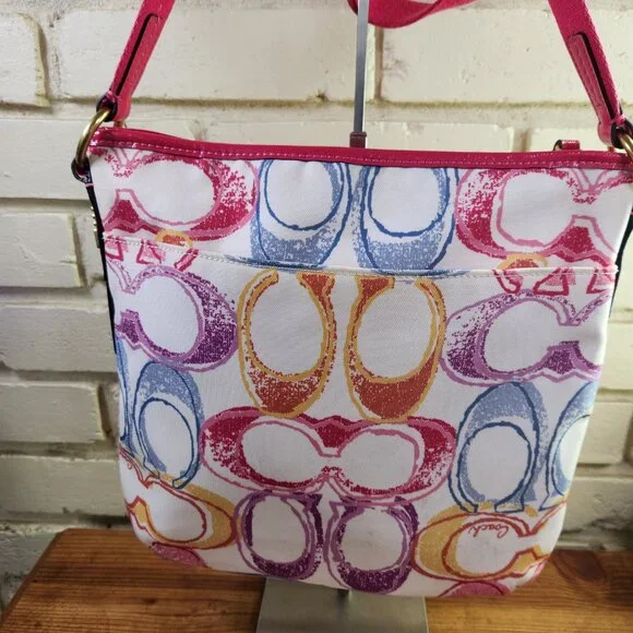 Like New Rare Coach Scribble Multi-Color Crossbody Bag Purse - Picture 3 of 13